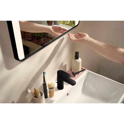 Hansgrohe Xarita Lite Q Spiegel - 50x70cm - led verlichting - Verticaal - wandschakelaar - mat zwart SW1165013