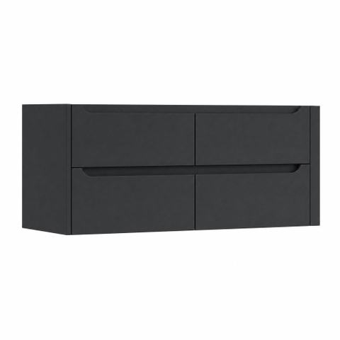 H&R Badmeubelen Juice Wastafelonderkast - 120x45x50cm - rechterhoek afgerond - 4 lades - geïntegreerde greep - dark blue mat SW1570845