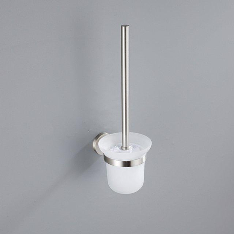 Fortifura Calvi Toiletset - toiletrolhouder - met klep- toiletborstel - handoekhaak - PVD - geborsteld RVS SW1390015