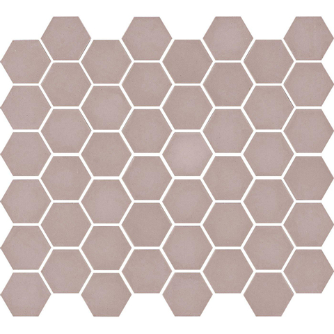 La mosaïque Mosaic Factory Valencia - 27,6x32,9cm - carrelage mural et de sol - Hexagone/Hexagone - Verre recyclé Rose Mat Mat SW374592