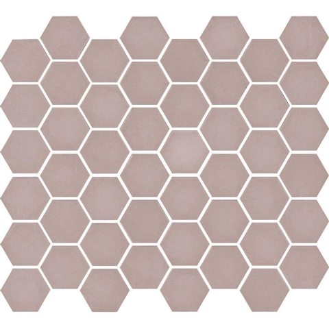 The Mosaic Factory Valencia Carrelage mosaïque hexagonal 27.8x32.5cm pour mur et sol et pour l'intérieur et l'extérieur résistant au gel Rose mat SW374592