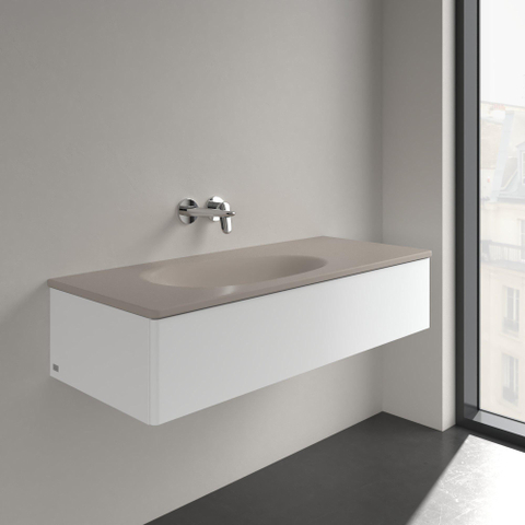 Villeroy & Boch Antao Meubelwastafel - 120x50x15cm CeramicPlus - zonder overloop - mat almond (beige) SW917918