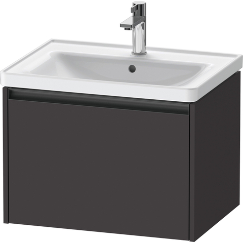 Duravit Ketho.2 Wastafelonderbouwkast - met 1 lade - 63.4x45.5x44cm - met greep antraciet - grafiet supermat SW772092