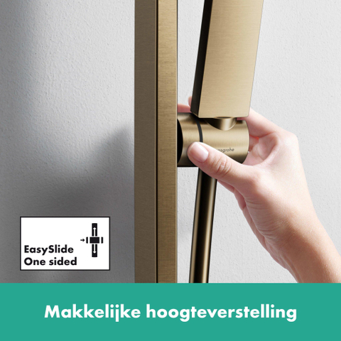Hansgrohe Unica Glijstang E Puro - 65 cm - met easy slide schuifstuk en isiflex - doucheslang - 160 cm - geborsteld brons SW917975