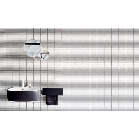 The Mosaic Factory Sevilla mozaïektegel - 29.6x29.9cm - wandtegel - Rechthoek - Porselein White with Blue speckle Glans SW397939