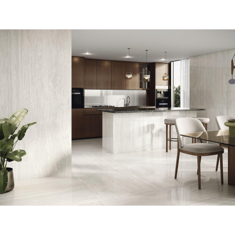 ÉCHANTILLON Terravito Dovaro Carrelage sol et mur - 120x120cm - rectifié - poli Blanc SW1131076