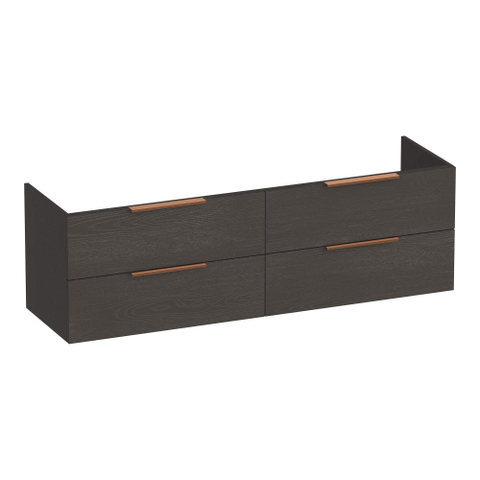 BRAUER Elevate meuble sous-lavabo 160 sans poignées rapportées 4 tiroirs à fermeture douce et 2 découpes pour siphon - Timber Anthracite SW1200143