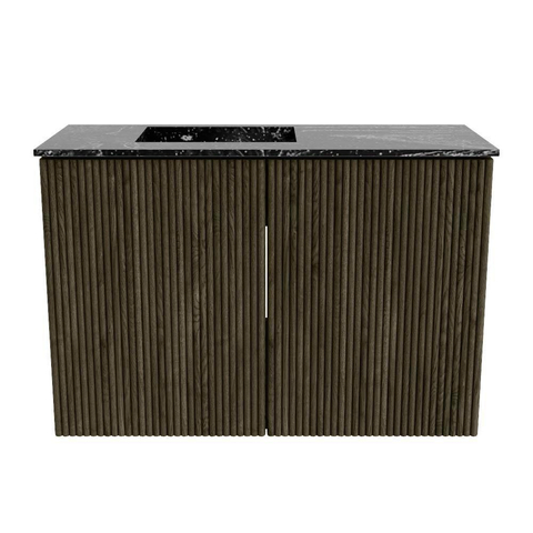 Mondiaz JOYA-DLUX 60cm meuble de salle de bains - couleur Shadow - Vasque FAYE position Gauche 1 trou de robinet couleur Lava. SW1422842