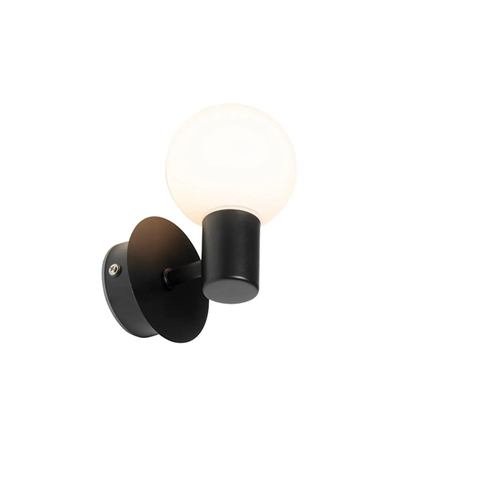 QAZQA Cederic wandlamp 8x14.2x11.4cm - IP44 - mat zwart SW1187218