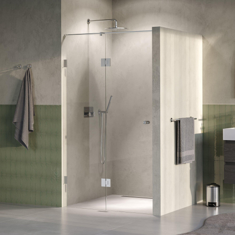 BRAUER Void Carving porte de douche - 110x200cm - porte pivotante 60cm côté verre - PVD - inox brossé SW1418245