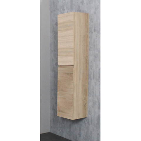 Basic Bella hoge kast - 145x30x30cm - 2 deuren - greeploos - eiken SW398050