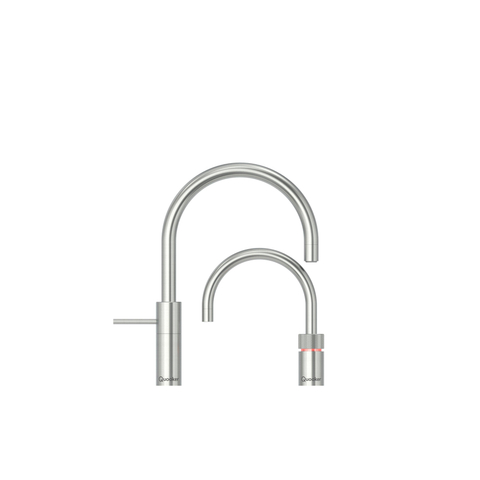 Quooker BE Nordic Square Twintaps mitigeur eau bouillante - bec orientable - réservoir Combi+ - Eau chaude / bouillante - Inox SW795574