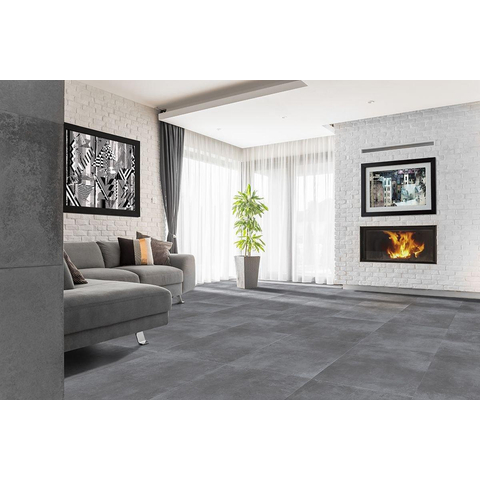 ÉCHANTILLON Terravito Davano carreau mural et de sol - 60x60cm - Carré - 9mm - rectifié - effet béton - Loft Grey SW736369