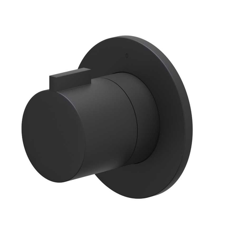 IVY Pact Partie apparente - pour robinet de douche encastré - robinet d'arrêt - symmetry - rosace ronde - Noir mat PED SW1031059