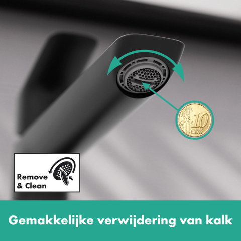 Hansgrohe Logis Fine - 1 greeps wastafelkraan - 100 - coolstart - zonder afvoer - mat zwart SW918273