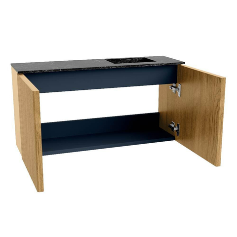Mondiaz JOYA-DLUX 80cm meuble de salle de bains - couleur Chêne - Vasque FAYE position Droite 1 trou de robinet couleur Lava. SW1422048
