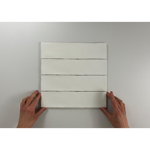 ÉCHANTILLON Terravito Pavero Carrelage mural - 7,5x30cm - Rectangulaire - 8,6mm - Blanc mat SW736387