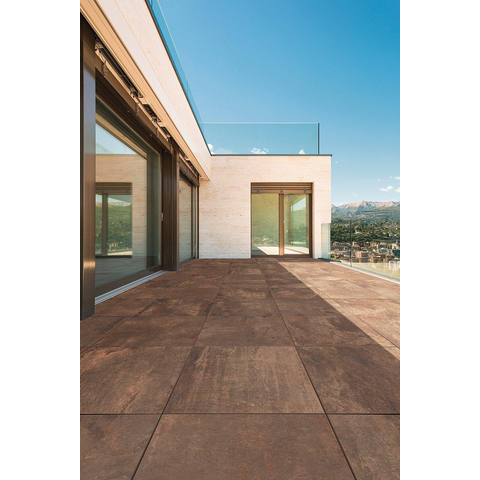 ÉCHANTILLON Terravito Copuro carreau mural et de sol - 60x60cm - 9mm - Carré - rectifié - Effet béton - Rouille mat SW736330