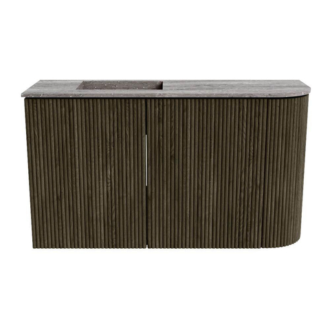 Mondiaz JOYA-DLUX Meuble de salle de bains 71,6cm - arrondi droite couleur Shadow - Vasque FAYE position Gauche Sans trou de robinet couleur Oza SW1425057