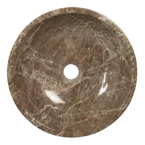 Plieger Round waskom - 38x38x13.6cm - marmer bruin SW536473