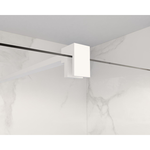Fortifura Galeria Douche à l'italienne - 90x200cm - verre clair - Blanc mat SW917245