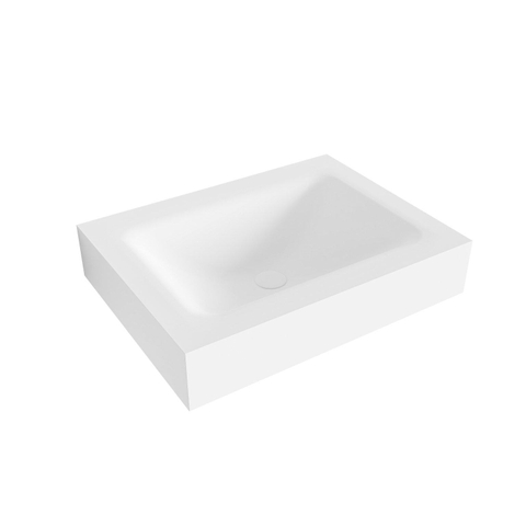 Mondiaz CLOUD Talc Lavabo suspendu - 60cm - lavabo central - bord 12cm - Solid Surface Talc SW427542