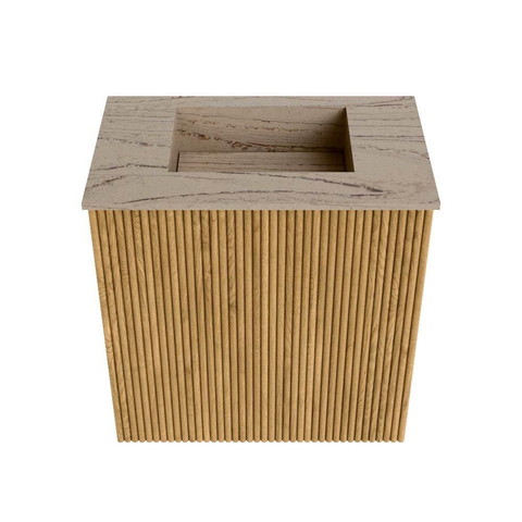 Mondiaz JOYA-DLUX 40cm meuble de toilette - couleur Chêne - Vasque FAYE position Milieu Sans trou de robinet couleur Arena. SW1423836