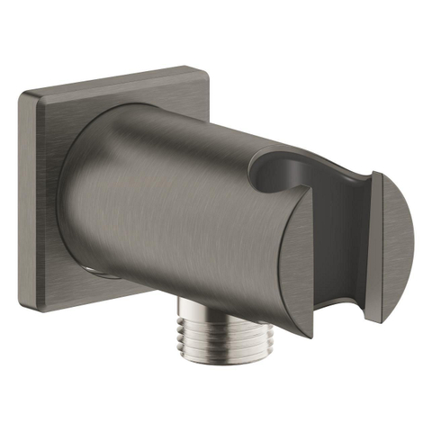 Grohe Rainshower Wandaansluitbocht - 1/2" - met houder - vierkante rozet - brushed hard graphite (antraciet) SW1077387