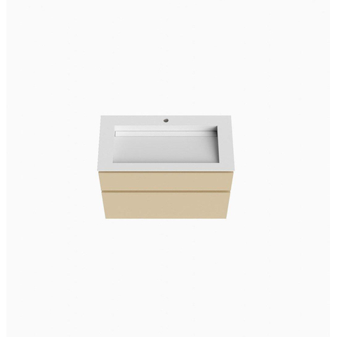 Mondiaz XABI Badkamermeubelset - 90x60x45cm - 2 lades - wastafel AVON talc - midden - 1 kraangat - sand SHOWROOMMODEL SHOW26859