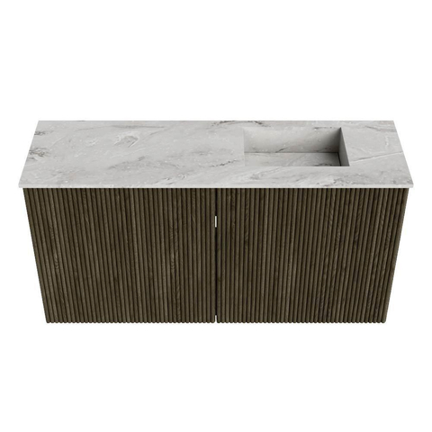 Mondiaz JOYA-DLUX 80cm toiletmeubel - kleur Shadow - Wastafel FAYE positie Rechts 1 kraangat kleur Glace. SW1422752
