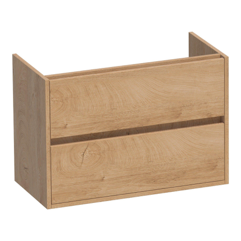 BRAUER Adore Meuble sous-lavabo peu profond - 80x39x55cm - 2 tiroirs à fermeture douce - sans poignée - 1 découpe pour siphon - Forest Tan SW1198447