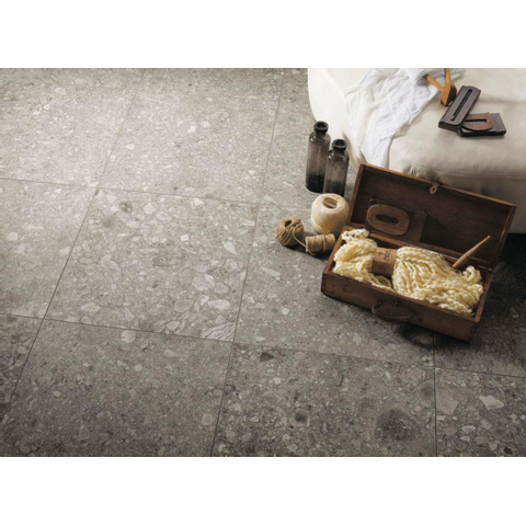 Vtwonen Carrelage de sol et mural Composite 60x60cm 9mm rectifié R10 porcellanato Gris Foncé SW367678