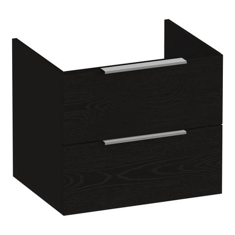 BRAUER Elevate meuble de salle de bains sous-lavabo 60 sans poignées à poser 2 tiroirs softclose et 1 découpe pour siphon - Timber Black SW1200184