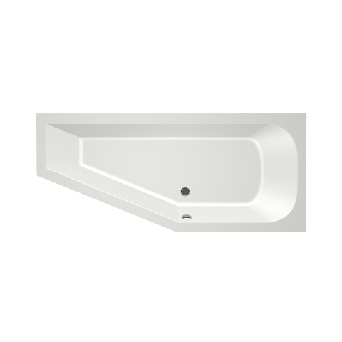 Xenz Lagoon Baignoire d'angle - 160x75x48 - bonde Centrale - Droite - Compact - acrylique - blanc mat SW102960