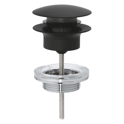 Grohe Essence Wastafelkraan - xl-size - hoog - afvoergarnituur - push up - phantom black (zwart) SW1204277