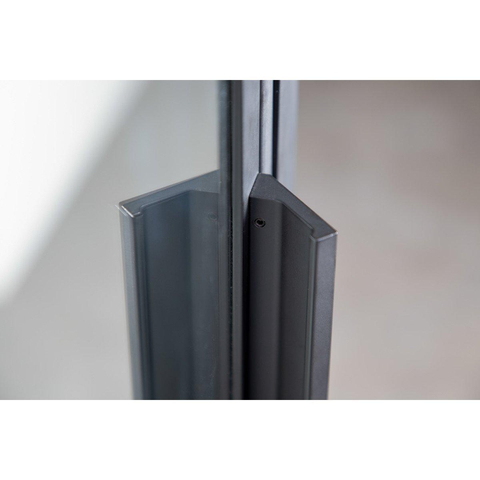 Riho Grid Porte pivotante XL 120x200cm profilé noir mat et verre clair SW258585