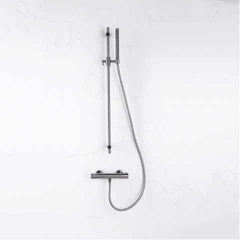Fortifura Calvi doucheslang glad - 150cm - geborsteld gunmetal (antraciet) SW767380