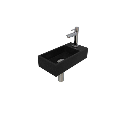 Ink Versus pack lave-mains – 36 x 18 x 9 cm – quartz noir – perçage à droite – robinet chromé SW157994