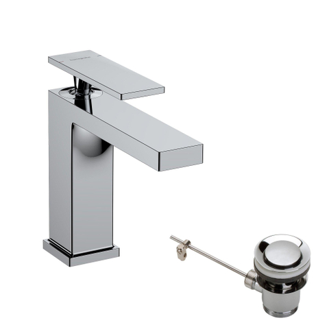 Hansgrohe Tecturis E Eengreeps wastafelkraan - 110 met PopUp - trekwaste - hoogglans chroom SW918496