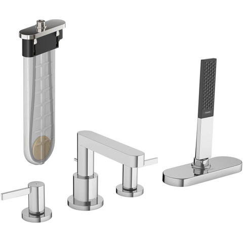 Hansgrohe Finoris Afdekset 4-gats badkraan - met s-box - hoogglans chroom SW651142