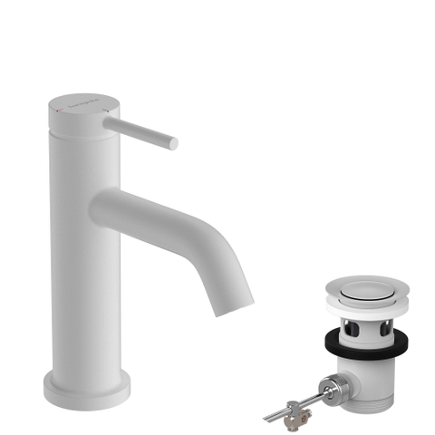 Hansgrohe Tecturis S Mitigeur lavabo - bonde à tirette - coolstart - bec 10.8 cm - blanc mat SW918439