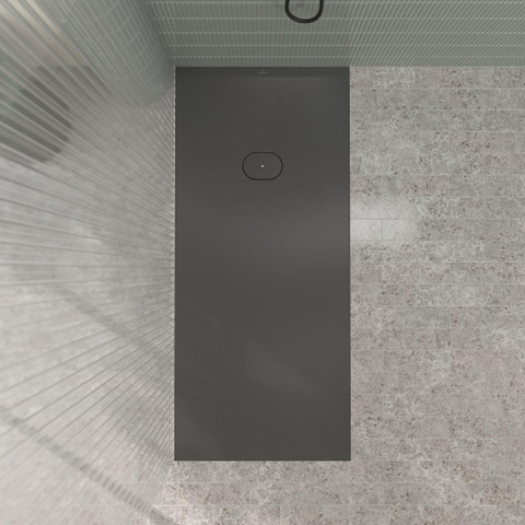 Villeroy & Boch Ecora douchebak - 180x80x4.5cm - afvoer korte zijde - anthracite (antraciet) SW1558873