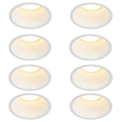 QAZQA Dept inbouwspot - set van 8 - 10.5x10.5x10.4cm - dimbaar - IP44 - mat wit SW1209537