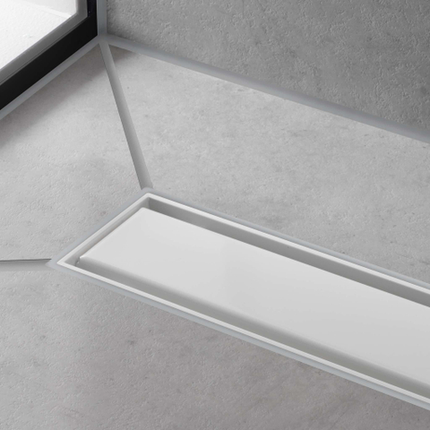 Hansgrohe RainDrain Match Douchegoot - 70cm - hoogte verstelbaar frame - mat wit SW1590427