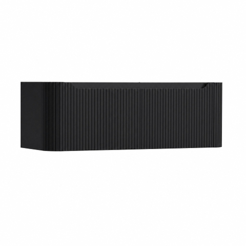 H&R Badmeubelen Juice Wastafelonderkast - 120x45x40cm - afgeronde hoeken - 3D-front - 2 lades - geïntegreerde greep - zwart mat SW1259273