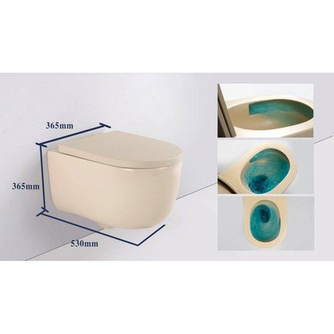 QeramiQ Dely Swirl Toiletset - 36.3x51.7cm - Geberit UP720 Duofix Sigma inbouwreservoir - 35mm zitting - bedieningsplaat beige - rechthoekige knoppen - mat beige SW1412306