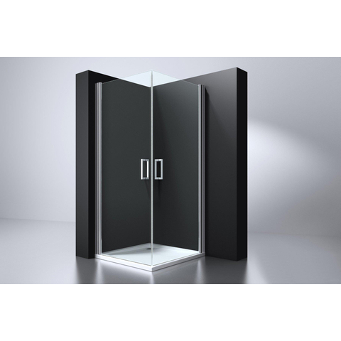 Best Design Erico douchecabine vierkant 100x100x192cm met 2 deuren 6mm veiligheidsglas chroom SW21792