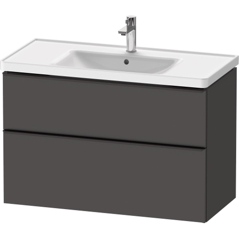 Duravit D-neo Meubelset - met wastafelonderbouwkast - met 2 laden - met softclose - 100x20x48cm - inclusief wastafel - mat grafiet (grijs) SW642051