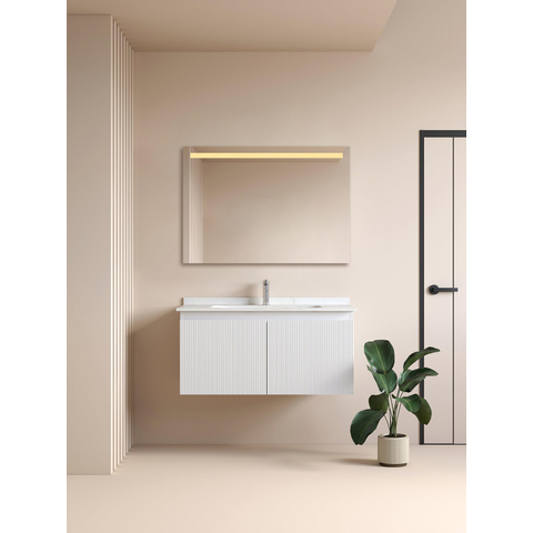 Adema Squared 2.0 Miroir salle de bains 100x70cm avec éclairage LED supérieur avec interrupteur capteur SW647633