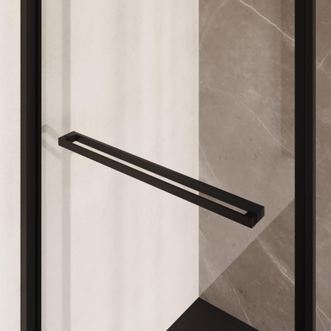 BRAUER Luminis Cabine de douche - 90x90x200 - 2 parties pivotant vers l’intérieur - verre transparent - réversible - incl. traitement anticalcaire - noir mat SW1580836